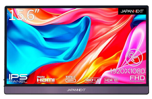 【在庫目安:あり】【送料無料】JAPANNEXT JN-MD-IPS1564FHDR-T タッチパネル対応液晶ディスプレイ 15.6型/ 1920×1080/ miniHDMI×1、USB Type-C×2/ ブラック/ スピーカー：有/ 2年保証