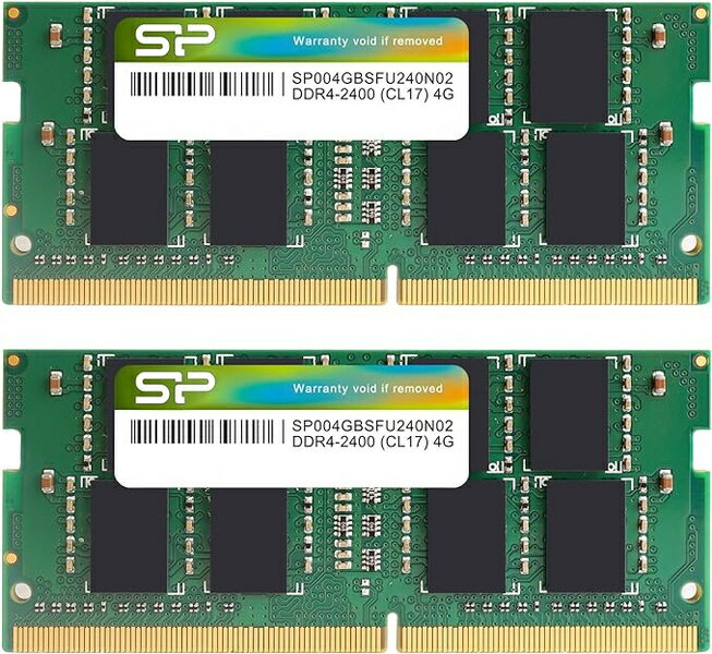 【送料無料】シリコンパワー SP008GBSFU240N22 メモリーモジュール 260pin SO-DIMM DDR4-2400（PC4-19200） 4GB×2枚組 ブリスターパッケージ【在庫目安:お取り寄せ】