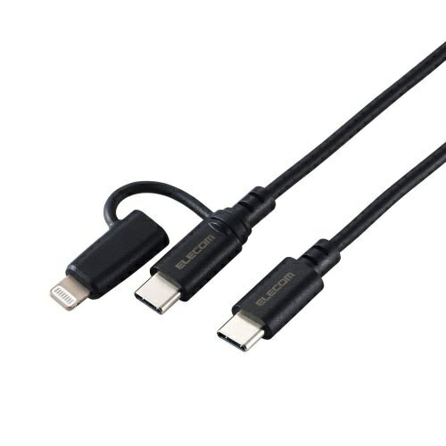 【送料無料】ELECOM MPA-CCLAD15BK 2in1 USBケーブル/ Type-C+Lightning/ USB Power Delivery対応/ 1.5m/ ブラック【在庫目安:お取り寄せ】 【送料無料】ELECOM MPA-CCLAD15BK 2in1 USBケーブル/ Type-C+Lightning/ USB Power Delivery対応/ 1.5m/ ブラック【在庫目安:お取り寄せ】