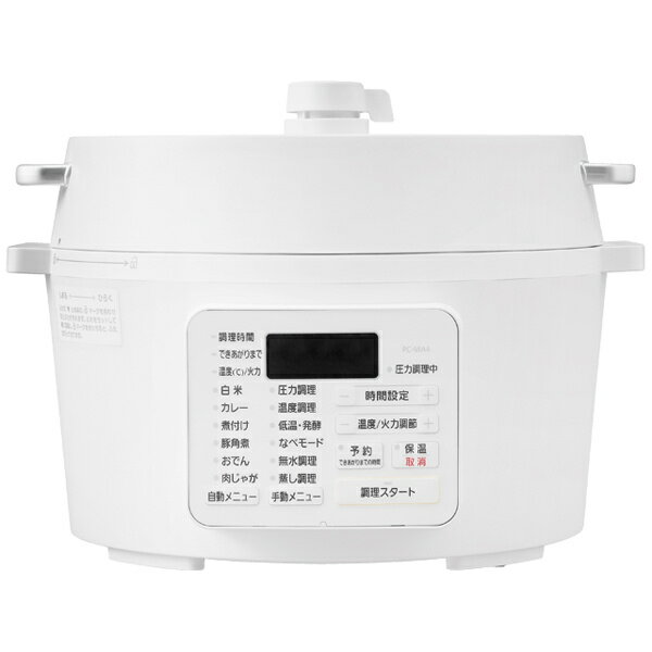 【送料無料】アイリスオーヤマ PC-MA4-W 電気圧力鍋 4.0L ホワイト【在庫目安:お取り寄せ】