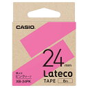 Lateco用テープ 24mm ピンク/黒文字 Lateco用テープカートリッジ　ピンクに黒文字　幅24mm 詳細スペック 電気用品安全法(本体)非対象 電気用品安全法(付属品等)非対象