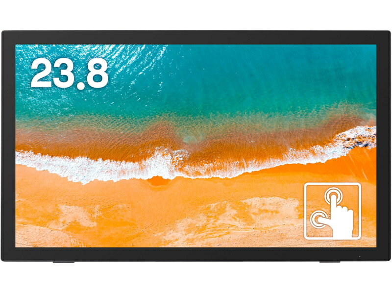 【送料無料】GREEN HOUSE GH-LCT24C-BK 23.8型タッチパネルLED液晶ディスプレイ/ 1920×1080/ HDMI、DisplayPort、mini D-Sub15/ ブラック/ スピーカー/ 3年保証/ 静電容量方式10点マルチタッチ対応/ VAパネル採用
