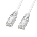 サンワサプライ KB-SL6AYS-01W カテゴリ6A LANケーブル(スリム、やわらか、ツメ折れ防止コネクタ、1m・ホワイト)【在庫目安:お取り寄せ】|詳細画像