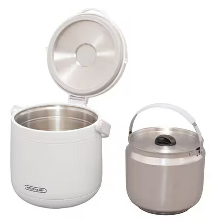 【送料無料】アイリスオーヤマ RWP-N45 ダブル真空保温調理鍋 おまかせさん ホワイト【在庫目安:お取り寄せ】