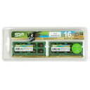 【送料無料】シリコンパワー SP016GLSTU160N22 【1.35V低電圧メモリ】メモリモジュール 204Pin SO-DIMM DDR3L-1600(PC3L-12800) 8GB×2枚組 ブリスターパック【在庫目安:お取り寄せ】