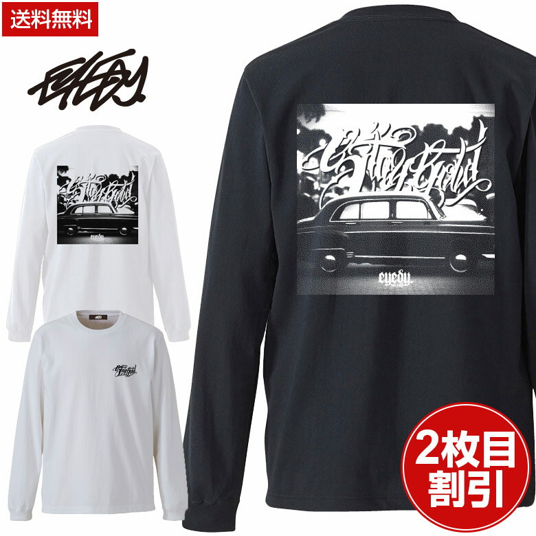 Rakuten - EYEDY アイディー 大きいサイズ メンズ ロングTシャツ OLDCAR ロンT 長袖 M L XL XXL XXXL Tシャツ デザイン プリント Tシャツ WHITE BLACK ホワイト ブラック おしゃれ 人気 安い ブランド ビッグサイズ キリスト ストリート系 アメカジ 通勤 通学