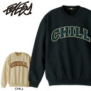 アイディー EYEDY CHILL チル カレッジ スウェット クルーネック 裏起毛 トレーナー ロゴメンズ ブランド プリント XL LL XXL 2XL 大きいサイズ おしゃれ かっこいい メンズ ミント ブラック ストリート 厚手 通勤 通学 リラックス 最旬 最新 トレンド 流行 人気