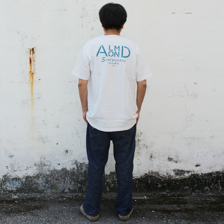 Almond HUNTINGTON アーモンド サーフボードデザイン PARADISE メンズ レディース ホワイト ネイビー ブラック ロゴ プリント Tシャツ ショートスリーブT 海 サーフ ユニセックス かっこいい おしゃれ 人気 安い ブランド キャンプ カジュアル 夏 フェス アウトドア pch1-10006335 PCH[ストリート系ルード] サンプル画像3