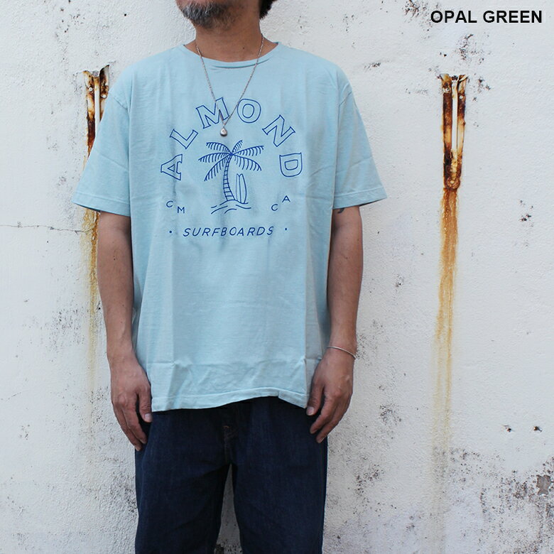 Almond アーモンド SUNRISE USAコットン 日本製 サーフ PARADISE メンズ レディース ホワイト オーパルグリーン ベビーブルー ネイビー ロゴ プリント Tシャツ ショートスリーブT 海 サーフ ユニセックス かっこいい おしゃれ ブランド キャンプ カジュアル アウトドア pch1-10006405 PCH[ストリート系ルード] サンプル画像3