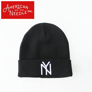 AMERICAN NEEDLE ꥫˡɥ NEW YORK BLACK YANKEES cuffed knit  ˥å˹ ˥åȥå UNISEX  ǥ å ˥å ä  ͵ ¤ ֥ ̶ ̳ 㤤ʪ 奢 󥺥饤 ͵ 쥢 ղ 