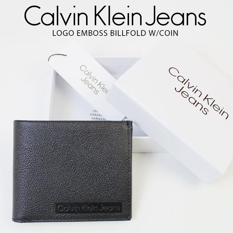 CALVIN KLEIN JEANS カルバンクライン ジーンズ K50K508211 二つ折り財布 お札入れ 小銭入れ有り BK BDS ミニ財布 メンズ ブランド ロゴ文字デザイン かっこいい おしゃれ 人気 学生 高校生 ストリート系 通勤 通学 プレゼント 入社祝い 入学祝