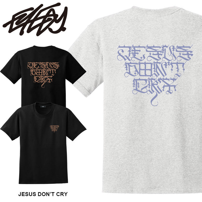 EYEDY アイディー JESUS DON'T CRY ショートスリーブTシャツ メンズ レディース ユニセックス 大きいサイズ ASH BLACK アッシュ ブラック ショートスリーブ半袖 プリント 商品説明 6.0ozのオープンエンド糸を使用した生地はアメリカンテイストたっぷりのザックリとした素材感が特徴のTシャツです。癖のあるチカーノフォントが印象的なグラフィック。背中はフロッキープリントでゴージャスし仕上げました。 メンズとしてはもちろん、ビッグサイズのレディースとしてもオススメな一枚。 ※掲載されている画像はすべて、お客様のお使いのモニターにより、 実際のものと素材感・色が若干異なって見える場合がございますので、ご了承ください。 商品詳細 身丈 身幅 肩幅 袖丈 M 69cm 52cm 45cm 20cm L 73cm 55cm 48cm 21cm XL 76cm 58cm 52cm 21cm XXL 81cm 61cm 56cm 22cm ブランド EYEDY（アイディー） カラー ASH / BLACK 素材 コットン100% 備考 ※掲載されている画像はすべて、お客様のお使いのモニターにより、 実際のものと素材感・色が若干異なって見える場合がございますので、ご了承ください。 当店について P.C.H.はオリジナルブランド EYEDY / BROWN BAG LIQUOR をメインにインポートブランドも扱うメンズファッションセレクトショップ。EYEDY アイディー JESUS DON'T CRY ショートスリーブTシャツ メンズ レディース ユニセックス 大きいサイズ ASH BLACK アッシュ ブラック ショートスリーブ半袖 プリント ※掲載されている画像はすべて、お客様のお使いのモニターにより、 実際のものと素材感・色が若干異なって見える場合がございますので、ご了承ください。 EYEDY アイディー ワーク＆ミリタリーをベースにシーズン毎に設けられたテーマ（ネイティブ、アウトドア、トラッド等）を取り込み、独自の視点で作られたデザイン性溢れるアイテム作りが特徴的。 メンズとしてはもちろん、最近では女性からも支持されている注目ブランド。 商品説明 6.0ozのオープンエンド糸を使用した生地はアメリカンテイストたっぷりのザックリとした素材感が特徴のTシャツです。癖のあるチカーノフォントが印象的なグラフィック。背中はフロッキープリントでゴージャスし仕上げました。 メンズとしてはもちろん、ビッグサイズのレディースとしてもオススメな一枚。 ※掲載されている画像はすべて、お客様のお使いのモニターにより、 実際のものと素材感・色が若干異なって見える場合がございますので、ご了承ください。 商品詳細 着丈 身幅 裄丈 M 73 50 45 L 76 55 49 XL 78 60 53 XXL 81 66 57 XXXL 83 71 61 ブランド EYEDY（アイディー） カラー ASH / BLACK 素材 コットン100% 備考 ※掲載されている画像はすべて、お客様のお使いのモニターにより、 実際のものと素材感・色が若干異なって見える場合がございますので、ご了承ください。 ≫ EYEDY　一覧はこちら メール便選択で送料無料です。 ※メール便は代引き決済、日時指定はご利用できません。