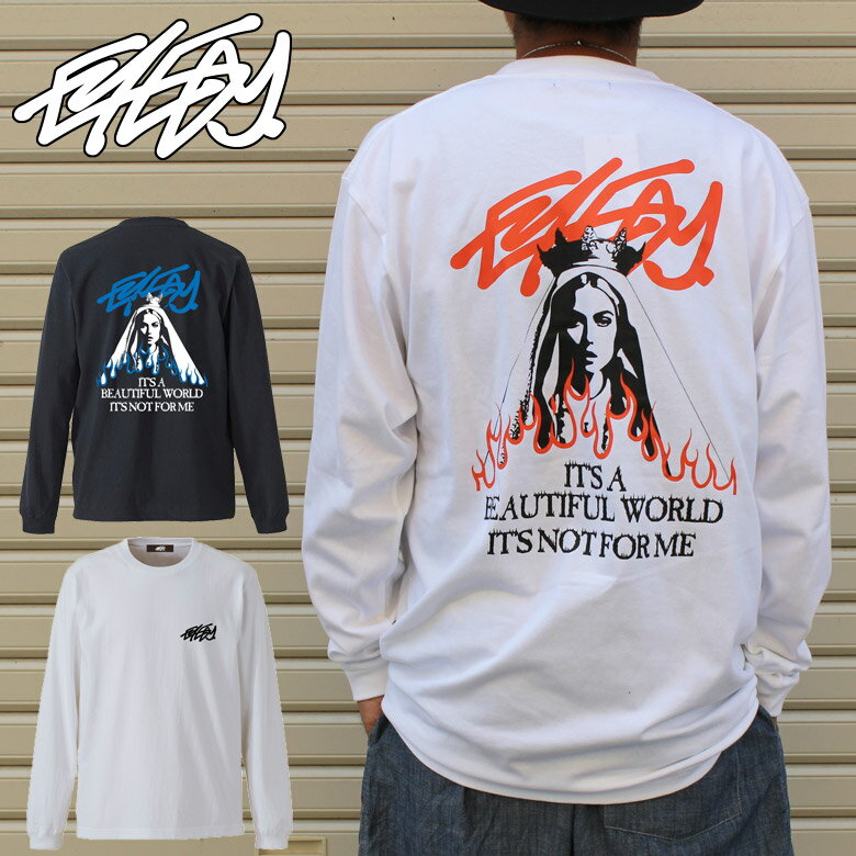 EYEDY アイディー 大きいサイズ メンズ ロングTシャツ NOT FOR ME ロンT 長袖 M L XL XXL XXXL Tシャツ デザイン プリント Tシャツ WHITE BLACK ホワイト ブラック かっこいい おしゃれ 人気 安い ブランド ビッグサイズ ストリート系 アメカジ ユニセックス
