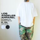 LOS ANGELES APPAREL ロサンゼルスアパレル ロスアパ 1809GD 6.5oz ガーメントダイ ポケットTシャツ半袖 MADE IN USA / ビッグシルエット Tシャツ メンズ レディース カットソー 半袖 無地 厚手 ブランド アメリカ製 無地 シンプル ストリート ビッグサイズ アウトドア