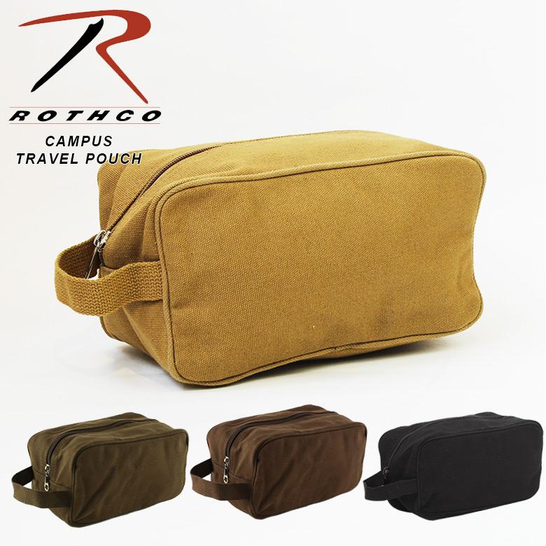 Rothco ロスコ CANVAS TRAVEL KIT トラベルバッグ バッグインバッグ トラベルポーチ 人気 安い ブランド ビッグサイズ ブラウン ブラック ストリート ミリタリー 通勤 通学 アウトドア キャンプ 旅行 ゴルフ 無地