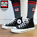 RUN-D.M.C.（ラン ディーエムシー） RUN DMC グレー ブラック レッド ソックス ハイソックス Socks 靴下 メール便送料無料 ストリート メンズ HIPHOP ヒップホップ アウトドア アメリカ US USA オフィシャルマーチャンダイズ インポート ブランド 人気