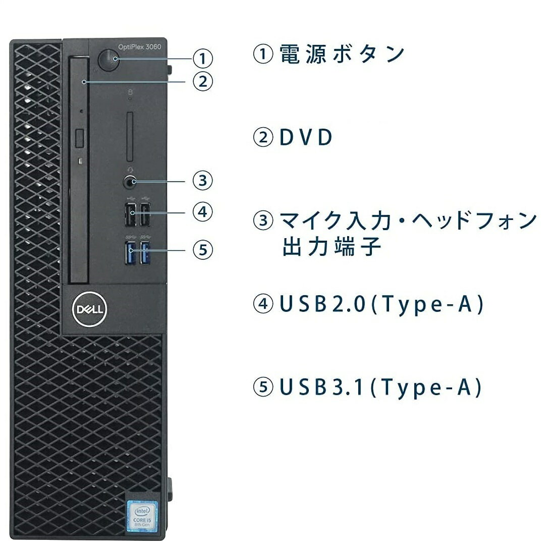 特価 DELL Optiplex 3060SF 8世代 Core i5 8500 メモリ16GB M.2 Nvme SSD512GB+HDD Windows10 pro Windows11 office HDMI 3画面出力対応 デスクトップパソコン 中古パソコン デスクトップPC Win10 Win11 4K 対応 Microsoft office 2021可 8500 1646s4-g5R 10249659