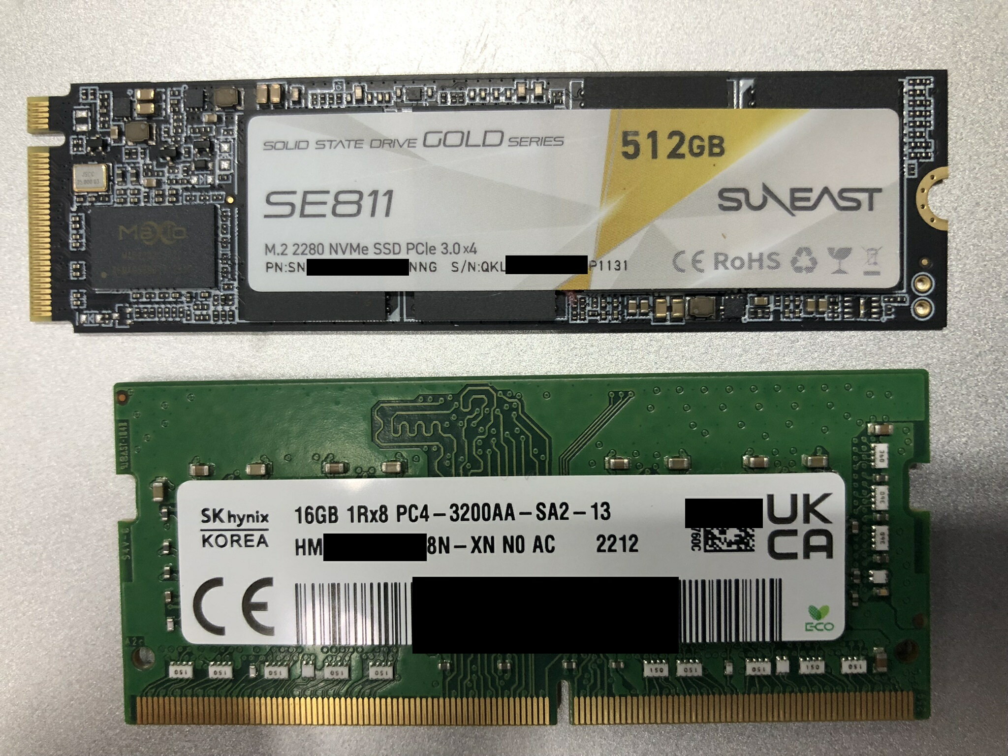 ��� �Ρ���PC�� M.2 SSD NVMNe 512GB �� DDR4 16GB ���� PC4-3200 SODIMM �ѥ���å��ѥѡ��ĥ��å� ��ťѡ�...