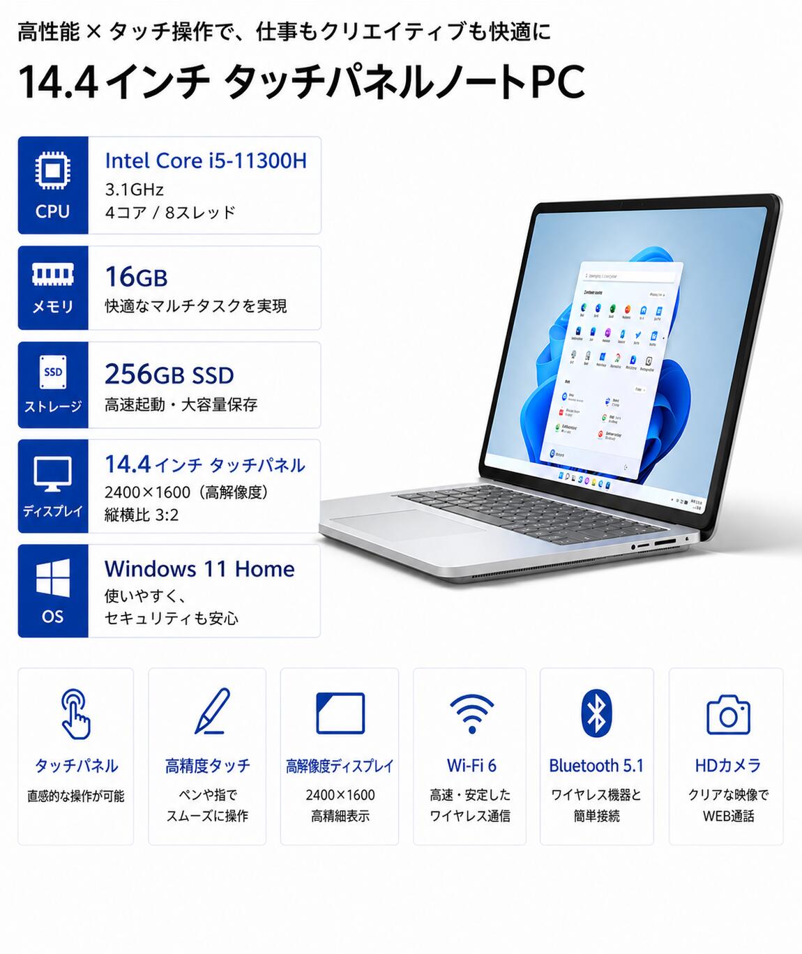 展示品　ノートパソコン マイクロソフト Surface Laptop Studio 9T8-00018 14.4型 Core i5 11300 SSD256GB メモリ16GB Office Windows 11 タッチパネル 顔認証 Webカメラ 日本語キーボード