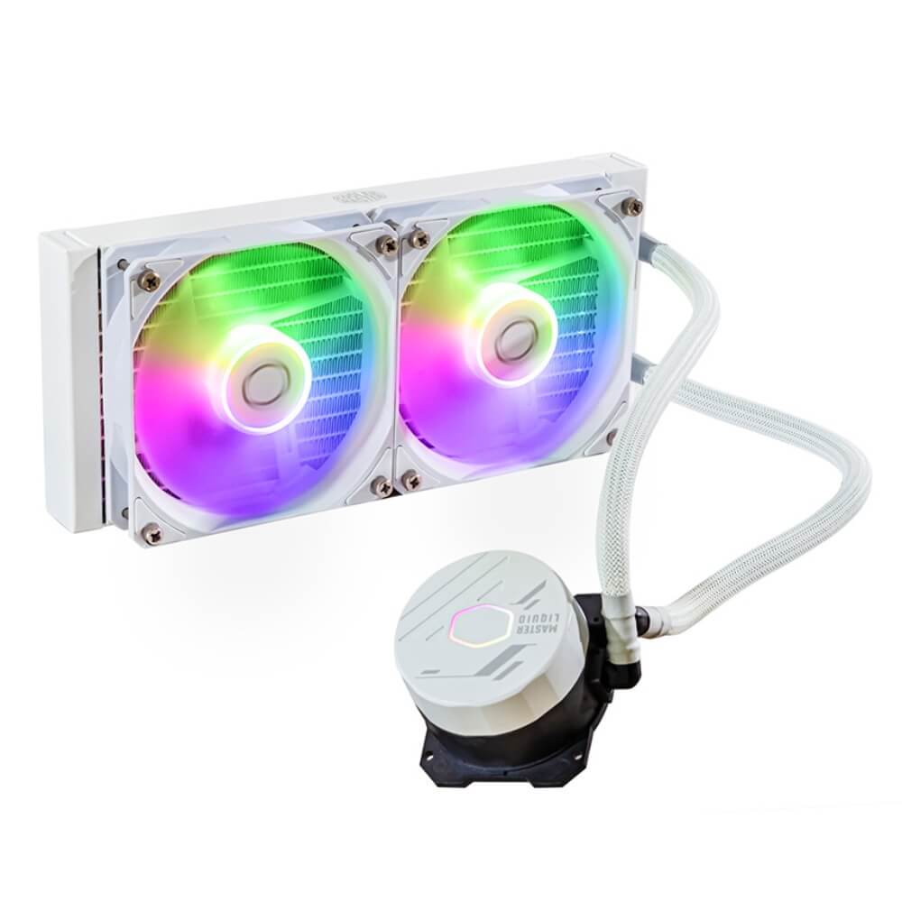 COOLER MASTER MasterLiquid 240L Core ARGB White MLW-D24M-A18PZ-RW 新型デュアルチャンバーポンプ搭載 水冷CPUクーラー ホワイト