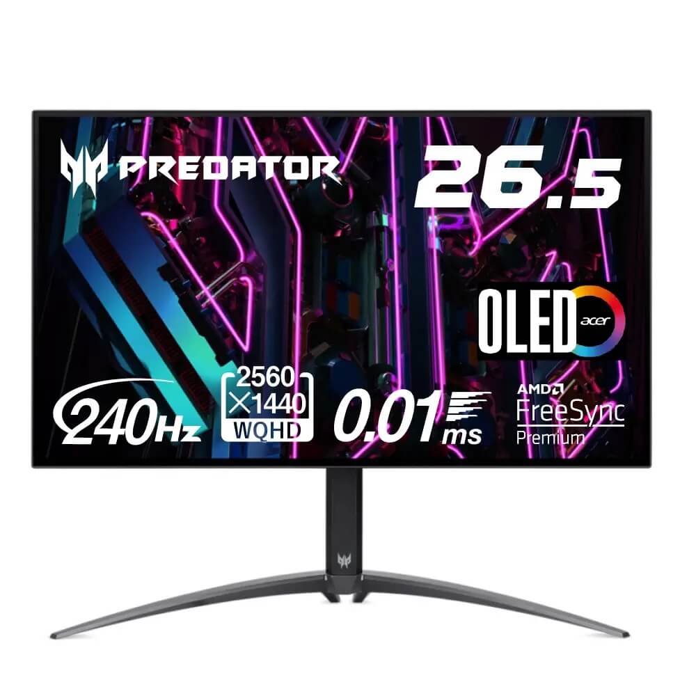 ACER Predator X27U X27Ubmiipruzx 26.5型 WQHD(2560×1440) リフレッシュレート240Hz 0.01ms(PRT) OLEDモニター