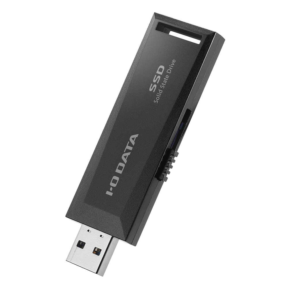 USB 3.2 Gen 2対応 パソコン/テレビ録画対応 スティックSSD 1TBUSB 3.2 Gen 2対応のスティックSSDです。USBメモリーのような小ささにも関わらずTV録画や高速データ転送が可能! スティックタイプでTV背面にもスッキリ設置でき、壁掛け/壁寄せTVにオススメです インターフェイス:USB 3.2 Gen 2(USB 3.1)/USB 2.0 コネクター形状:USB Standard A コネクター フォーマット:NTFS 電源:USBバスパワー 最大転送速度:Read:600MB/s、Write:500MB/s 外形寸法(本体のみ):約23(W)×68(D)×9(H)mm　(コネクター収納時、突起物含まず) 質量(本体のみ):約14g 質量(梱包時):約55g 使用温度範囲:5～35℃ 使用湿度範囲:20～80%(結露なきこと) 保証期間:1年保証 各種取得規格・法規制:RoHS指令準拠(10物質)、VCCI Class B 添付アプリ:I-O DATAハードディスクフォーマッタ、Sync Connect+、DiskRefresher4 SE、iPhantom、GigaCrystaPhantom ※使用方法については各アプリのページをご参照ください。SSPM-US1K種類外付けSSD容量1TB最新情報につきましてはメーカーHPにてご確認くださいませ。◆◆ご注文前に必ずご確認ください◆◆・製品デザイン及び付属品・色・仕様等は予告なく変更される場合があります。(例:チップ配列含む基盤デザイン、色合い、マニュアルDL化など)・ご注文時や出荷時に仕様の指定はお承り致しておりません。(例:チップ構成やBIOSのリビジョンなど)・仕様変更に伴う交換、ご返品につきましてはお受けできません・万が一初期不良が発生した場合は交換・返品等の対応をさせていただきます。 対応保証期間が過ぎた場合は原則、有償修理扱いとなりますのでご注意下さい。・対応機種間違いなどの返品・交換には一切応じられません。予めよくご確認の上お求めください。・メーカー製/ブランドPCへの取付けに関しましては弊社にて動作保証が出来ませんので自己責任にてお取り付けください。・製品特性上、随時仕様詳細が変更する場合もございます。最新情報はメーカーサイトを必ずご確認下さい。・同一商品多数ご要望の方はご注文前に予めご連絡頂きますようお願いいたします。・商品開封後の返品はご遠慮頂いておりますので予めご了承くださいませ。・ご予約・お取寄せ商品等は入荷後随時配送となりますので、着日指定はご遠慮下さい。