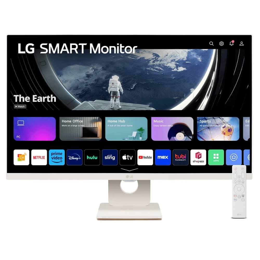 LG 27SR50F-W 27インチ フルHD(1920×1080) webOS搭載 操作に便利なリモコン付き スマートモニター