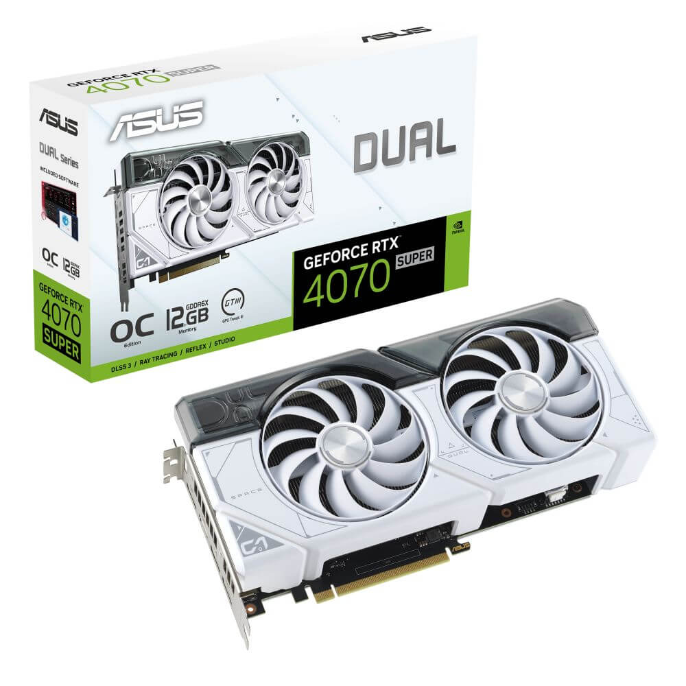 ASUS Dual GeForce RTX 4070 SUPER White OC Edition 12GB GDDR6X DUAL-RTX4070S-O12G-WHITE グラフィックスカード