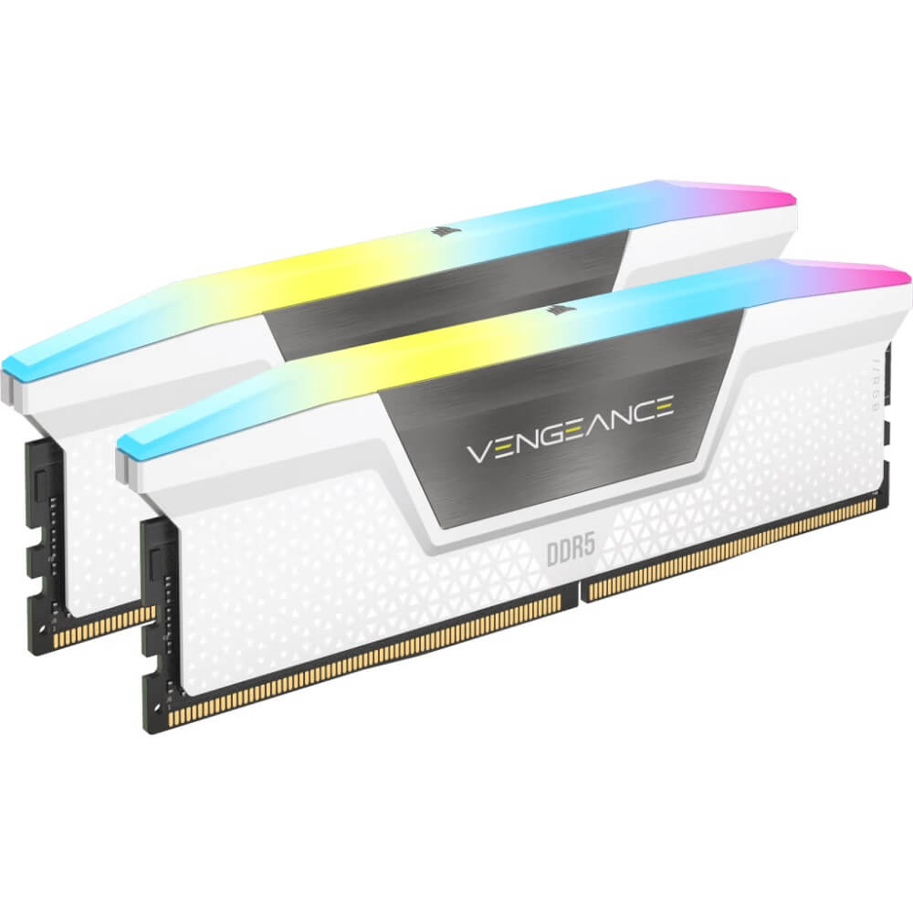 Corsair CMH64GX5M2B6000C40W VENGEANCE RGB 64GB (32GB×2) DDR5-6000 C40 メモリキット ホワイト