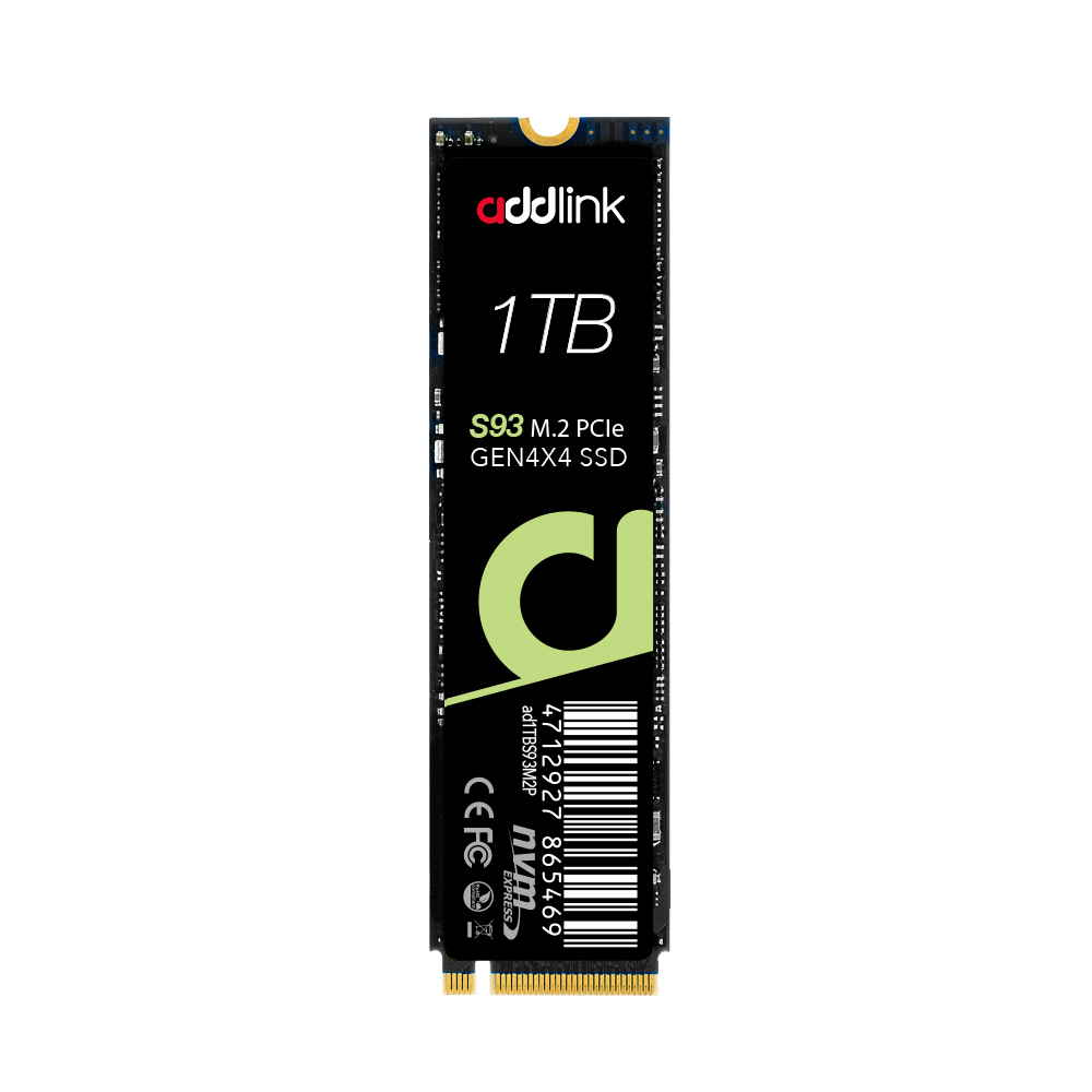 addlink S93 ad1TBS93M2P PCIe GEN4x4 NVMe 1.4M.2 2280 SSD 1TB