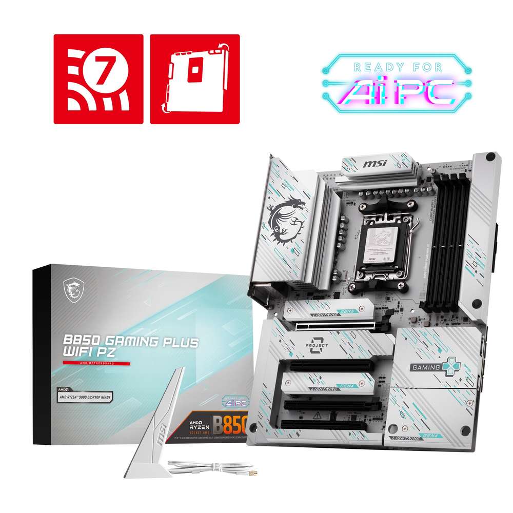 MSI B850 GAMING PLUS WIFI PZ AMD B850チップセット搭載、AMD Ryzen 9000/8000/7000シリーズ対応 ATXゲーミングマザーボード