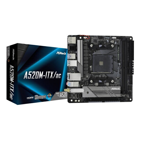 ASRock A520M-ITX/ac AMD A520チップセット搭載 Mini-ITXマザーボード