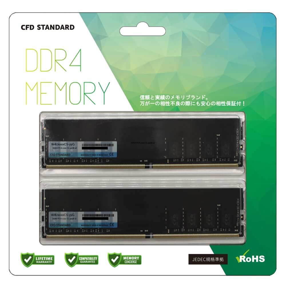 CFD W4U2666CS-16G DDR4-2666MHzư 32GB(16GB2) CL19-19-19 Ű:1.2 V