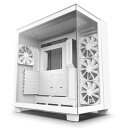 NZXT H9 Flow White CM-H91FW-01 デュアルチャンバー構造のミドルタワーケース 最大10基のケースファン搭載可能な高エアフロー設計 ホワイトモデル