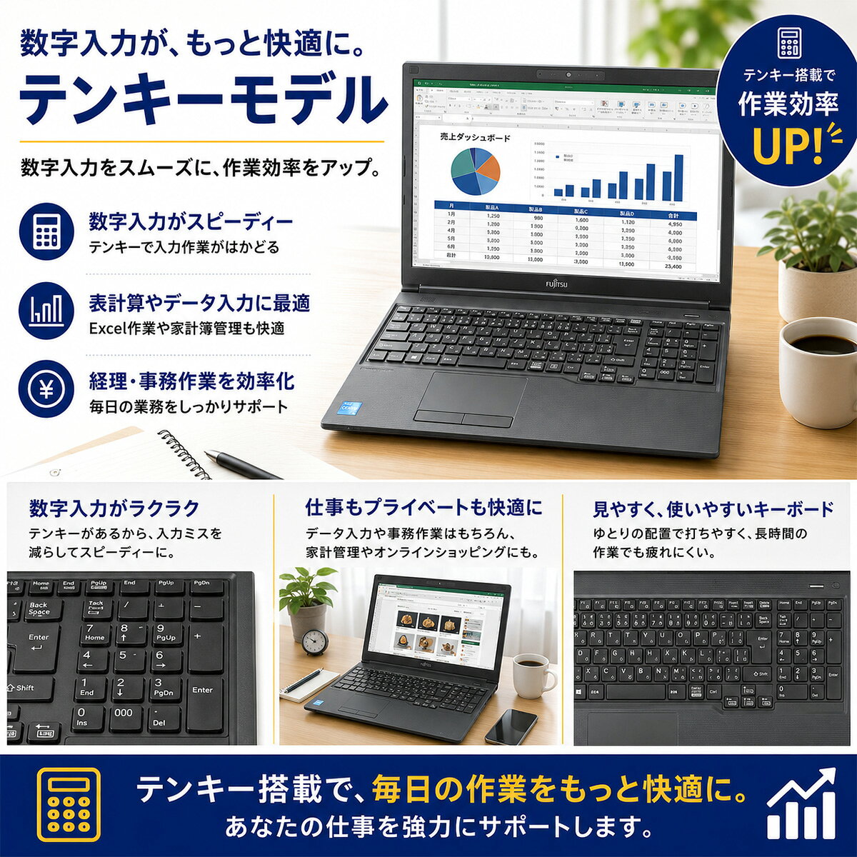 中古パソコン 中古 ノートパソコン Office付き Win11正式対応 第10世代 新品マウス テンキー 動画視聴 業務用 レポート作成 訳あり Windows11 Pro 富士通 LIFEBOOK A5510/D Core i5 16GB 15.6インチ 中古 パソコン ノートパソコン pckujira-10259641 中古パソコン くじらや サンプル画像2