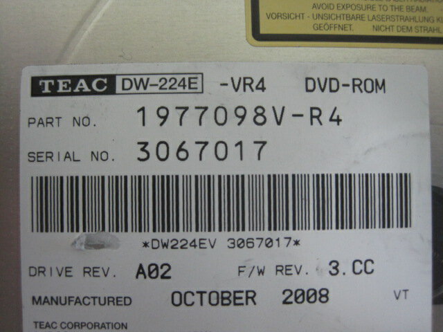 【TEAC】スリム DVD-ROMドライブ DW-224E　【中古】【動作良品】【即納】 3