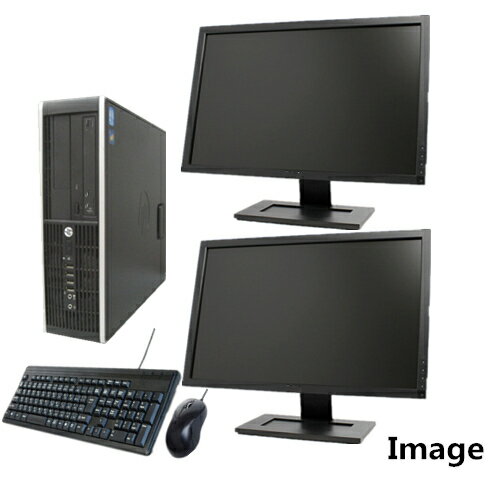 中古パソコン デスクトップ 中古パソコンセット【無線】【大画面22型液晶*2台】【Windows 7 Pro】HP Compaq Elite 8300 or Pro 6300 Core i5 3470 3.2G/メモリ8G/1TB/DVD-ROM【中古】【中古パソコン】【中古PC】【即納】【在庫処分】【安心保証】