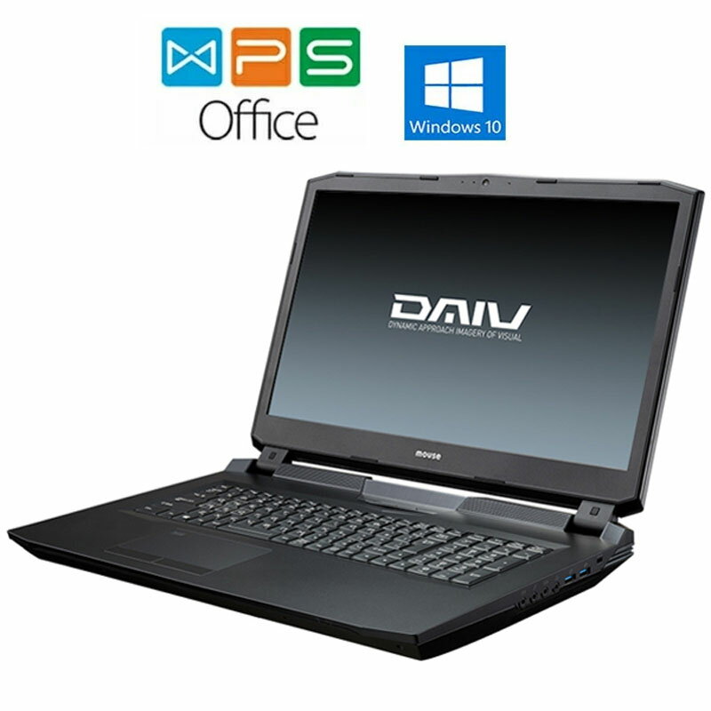 マウスコンピューター DAIV-NG7610H1-SH10 正規版Office Core i7/64GBメモリ/960GB SSD 2TB HDD/GeForce GTX1080/17.3型 4K-UHD液晶搭載モデル Webカメラ 中古ノートパソコン 90日保証 送料無料