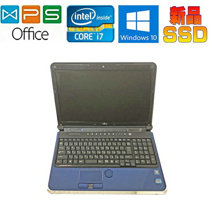 富士通 FMV LIFEBOOK AH77/D FMVA77DL Win 10 正規版Office/Core i7-2630QM 2GHz 8GB SSD128GB Blue-Ray 10キー Webカメラ/ZOOM対応 在宅 リモート 中古ノートパソコン 送料無料