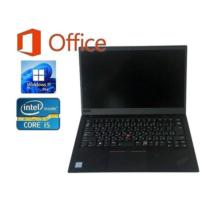 LENOVO ノートパソコン ThinkPad X1 Carbon 正規版Office 第8世代 Core i7 8550U 1.8GHz 16GB 256GB SSD 14型FHD Windows11 Webカメラ 在宅 リモート 中古ノートパソコン