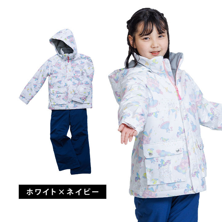 【冬物】レセーダ スキーウェア キッズ ジュニア 女の子 上下セット セパレート 130cm 140cm 150cm サイズ調整 耐水圧10,000mm RESEEDA スノーウェア スポーツ 子供服 ウィンター スキースーツ 小学校 雪遊び ピンク ベージュ ネイビー オンヨネ 3