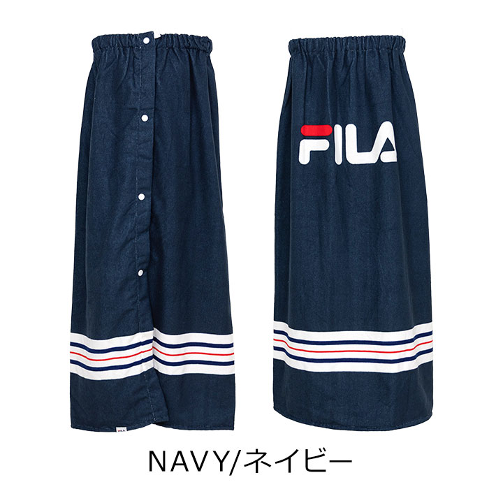 イベント子供服 ポップ&コーンのフィラ ラップタオル100 約100cm 女の子 巻き巻きタオル 中学生 キッズ ジュニア レディース 巻きタオル シンプル FILA プール 海水浴 水泳小物 小学生 中学生 子供 プール授業 水遊び ガールズ 女児 大人 おしゃれ かわいい｜アングル3