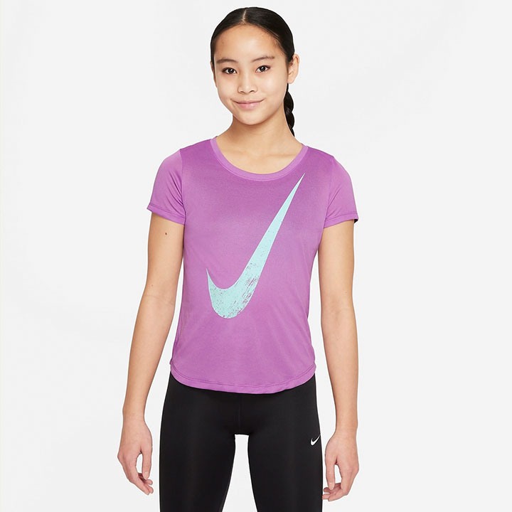 Rakuten - ナイキ nike 半袖 Tシャツ 女の子 キッズ ジュニア 130cm 140cm 150cm 160cm トップス スポーツウェア トレーニングウェア おしゃれ 春夏 女児 ガールズ 子供服 黒T ブラック バイオレット ドライフィット Dri-FIT