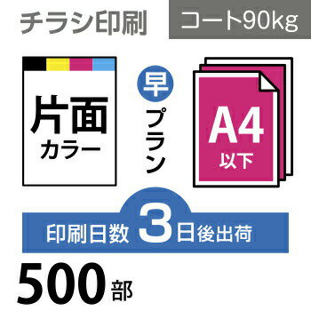 データ印刷 データ出力 ネット印刷 出力 チラシ 刷る プリント 500枚【チラシ印刷】A4サイズ A4（B5／変形可）コート90kg／3日後出荷／..