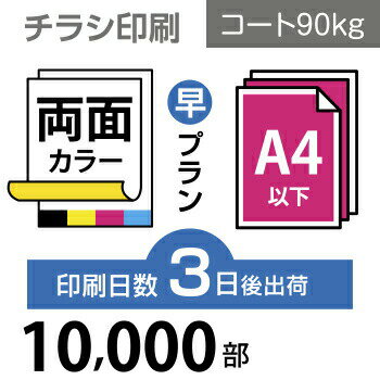 データ印刷 データ出力 ネット印刷 出力 チラシ 刷る プリント 10000枚【チラシ印刷】A4サイズ A4（B5／変形可）コート90kg／3日後出荷..