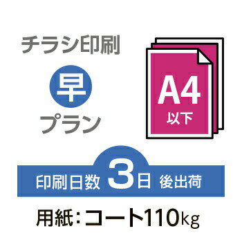 データ印刷 データ出力 ネット印刷 出力 チラシ 刷る プリント 3500枚【チラシ印刷】A4サイズ A4（B5／変形可）コート110kg／3日後出荷..