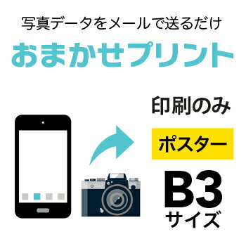 スマホやデジカメの写真を、B3サイズ（364×515mm ）にポスター印刷！印刷のみ（フレームなし）の商品です　印刷用紙：光沢フォト紙（インクジェットポスター）　ご注文（決済）完了後、写真データをpcot_rakuten@a-inc.jpま...