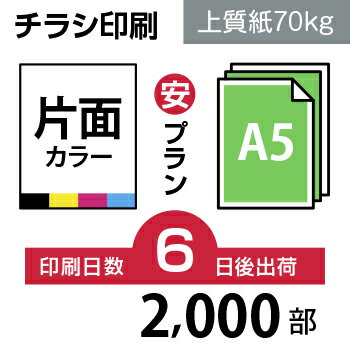 2000枚【チラシ印刷】A5サイズ B6／変形可 上質紙／6日後出荷／片面フルカラー／オリジナル データ入稿／オフセット印刷