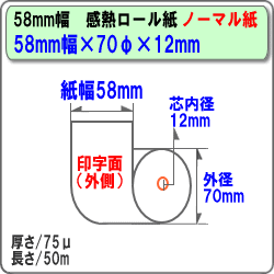 ビジコム 紙幅58mm 外径70mm 内径12...の紹介画像2