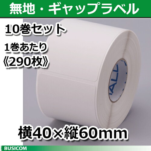 【新盛（HALLO）】TokiPri用ハローラベル 40T60SG 無地 横40×縦60mm（290枚）10巻セット あす楽♪